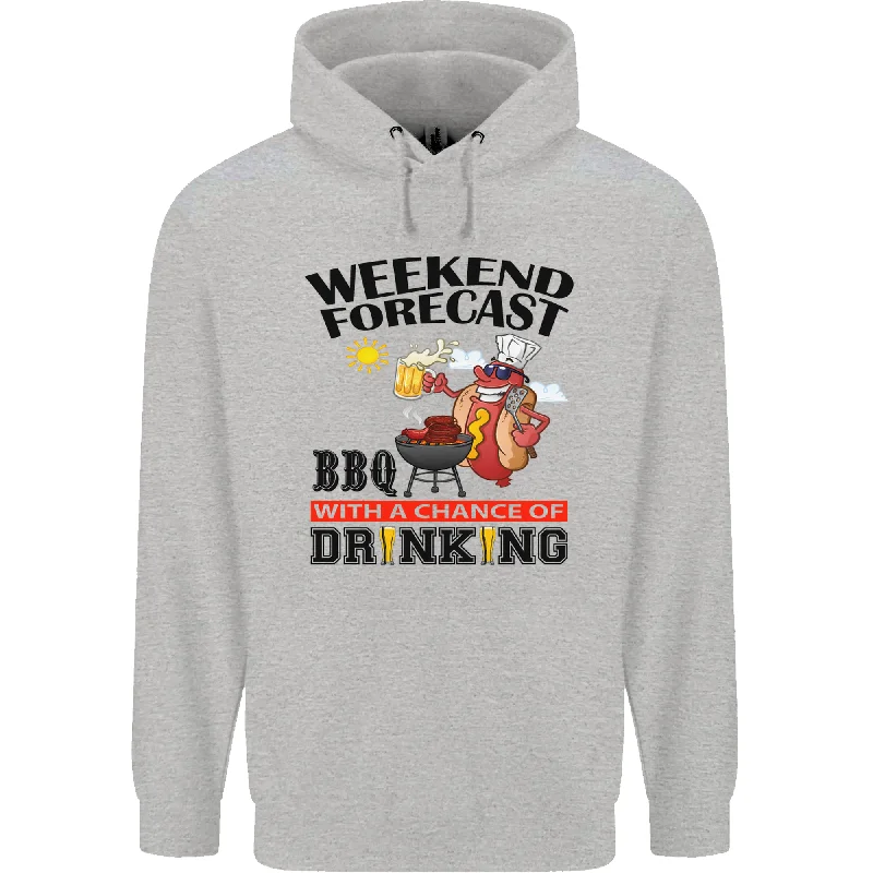 BBQ Weekend Forecast BBQing Alcohol Beer Mens 80% Cotton Hoodie Hoodie with Mesh Breathable Sporty