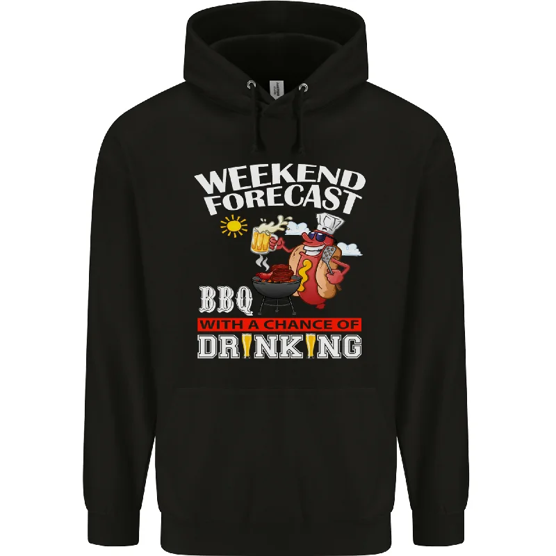 BBQ Weekend Forecast BBQing Alcohol Beer Mens 80% Cotton Hoodie Hoodie with Zipper Versatile Modern