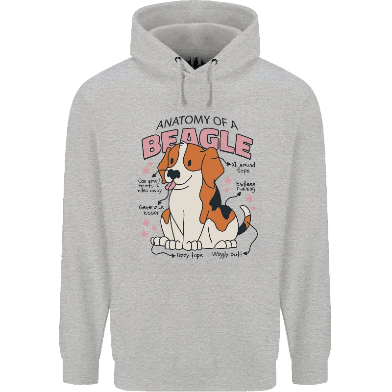 Beagle Anatomy Funny Dog Mens 80% Cotton Hoodie Hoodie with Contrast Stitching Detailed Premium