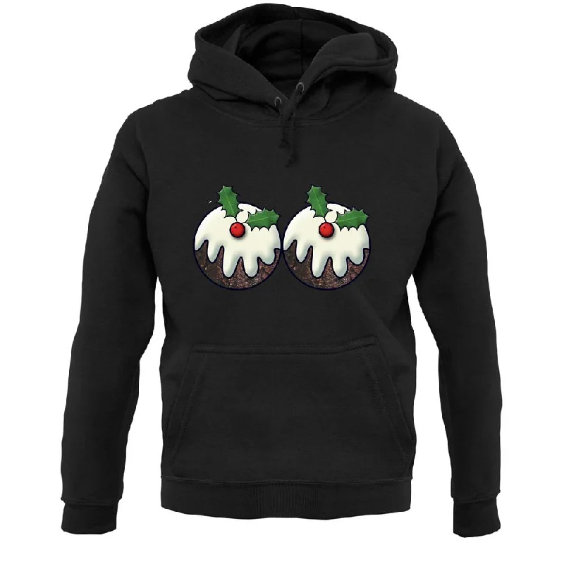 Christmas Pudding Boobs Unisex Hoodie Hoodie with Tie-Dye Psychedelic Retro