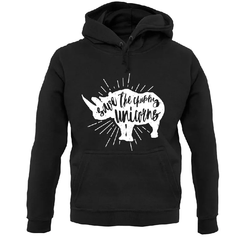 Chubby Unicorns Unisex Hoodie Hoodie with Metallic Shiny Futuristic