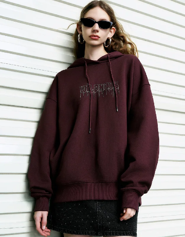 Drop Shoulder Sleeve Hooded Oversized Sweatshirt Hoodie Crop Top Short Trendy