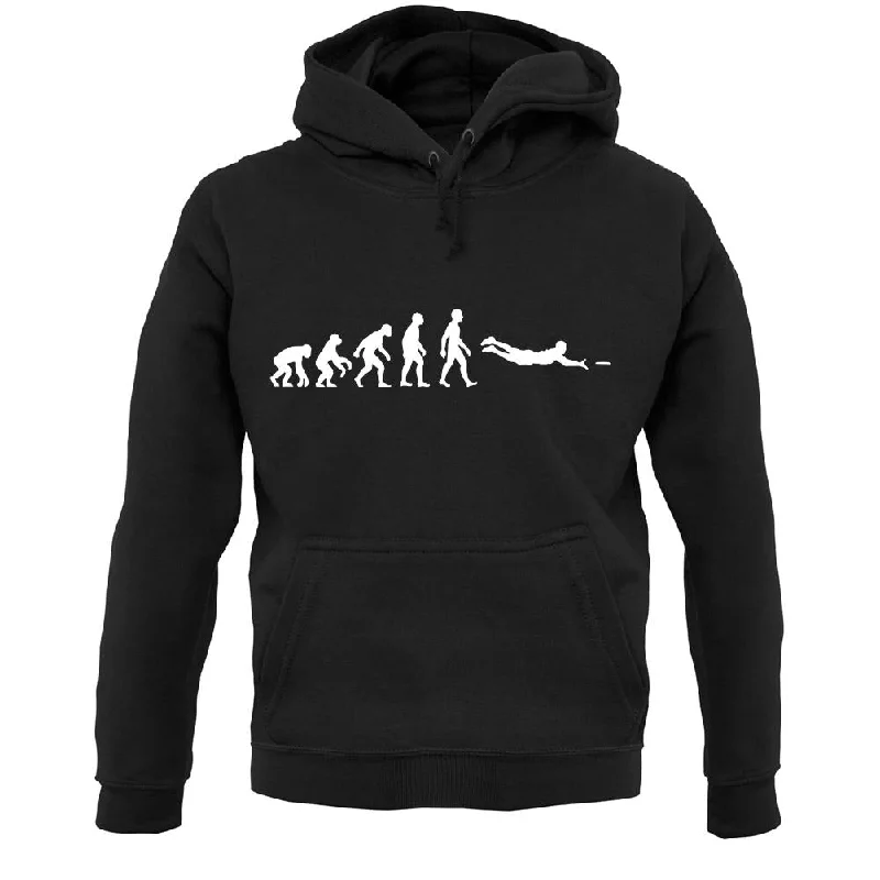 Evolution Of Man Frisbee Unisex Hoodie Hoodie with Ribbed Cuffs Snug Fit Comfort