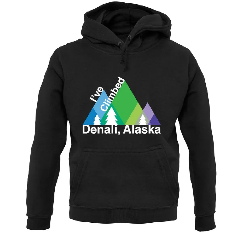 I'Ve Climbed Denali, Alaska Unisex Hoodie Hoodie with Snap Buttons Easy Quick