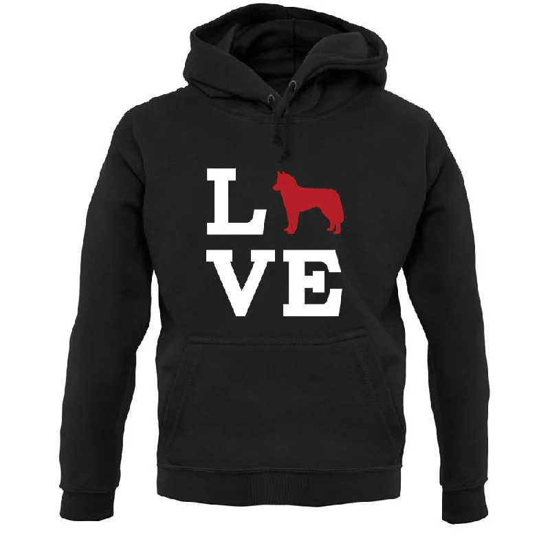 Love Huskie Dog Silhouette Unisex Hoodie Hoodie with Oversized Fit Loose Comfortable