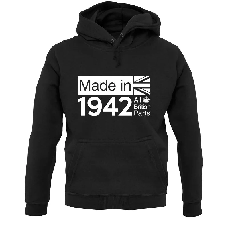 Made In 1942 All British Parts Crown Unisex Hoodie Hoodie with V-Neck Classic Versatile