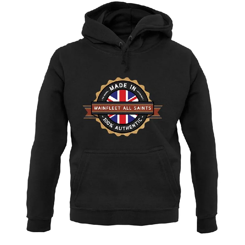 Made In Wainfleet All Saints 100% Authentic Unisex Hoodie Hoodie with Hem Ribbing Snug Secure