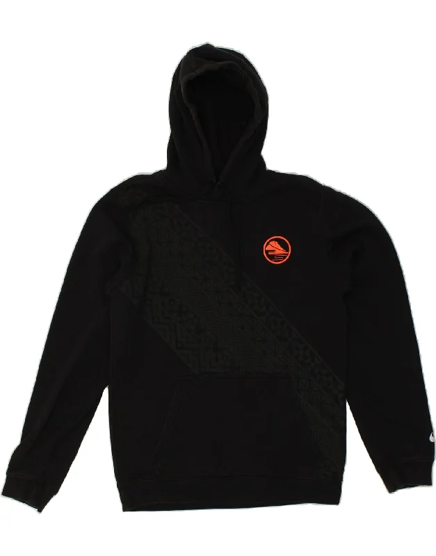 NIKE Mens Graphic Hoodie Jumper Small Black Fair Isle Cotton Hoodie with Magnetic Closure Innovative Modern