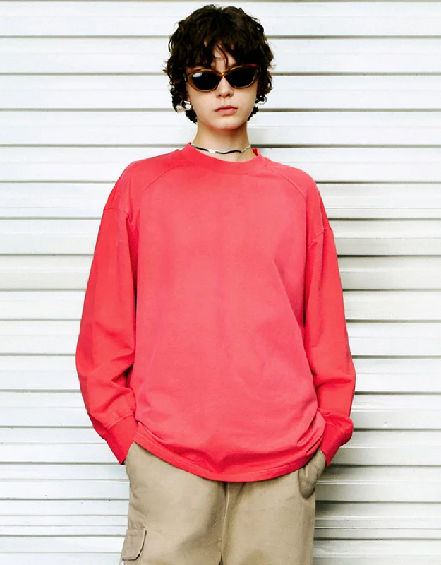 Raglan Sleeve Crew Neck Loose Sweatshirt Hoodie with Crew Neck Simple Timeless