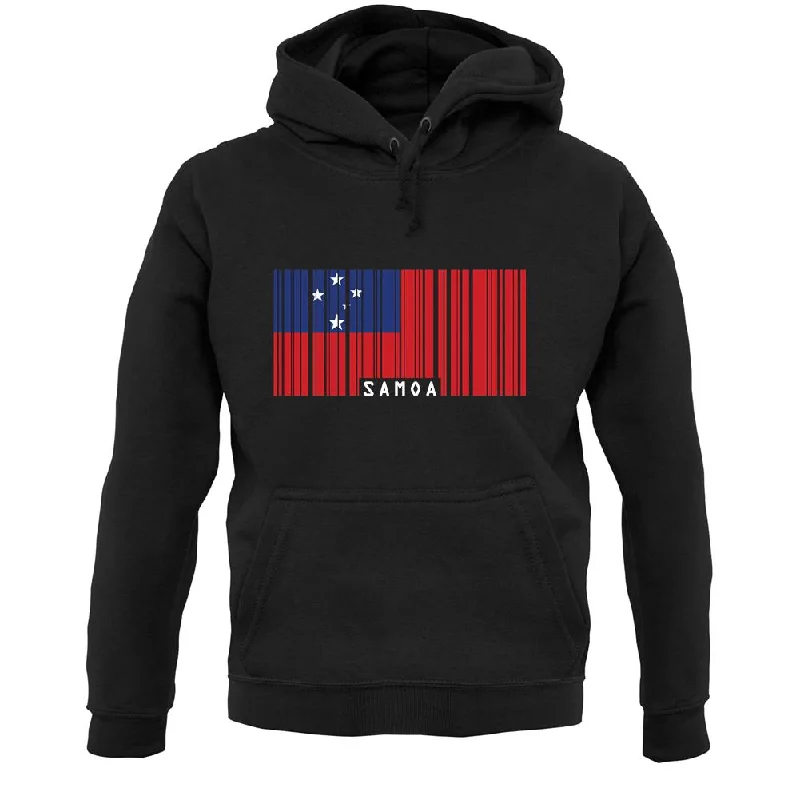 Samoa Barcode Style Flag Unisex Hoodie Hoodie with Ribbed Neckline Snug Warm