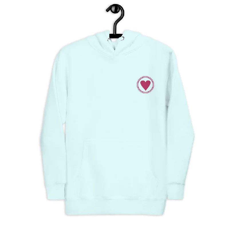 Spread Love | Hoodie Embroidered Hoodie with Hem Drawcord Adjustable Customizable