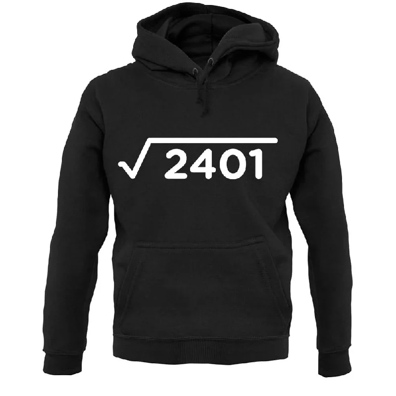 Square Root Birthday 49 Unisex Hoodie Hoodie with Typography Text Message