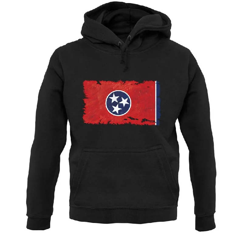 Tennessee Grunge Style Flag Unisex Hoodie Zip Hoodie Drawstring Kangaroo Pocket