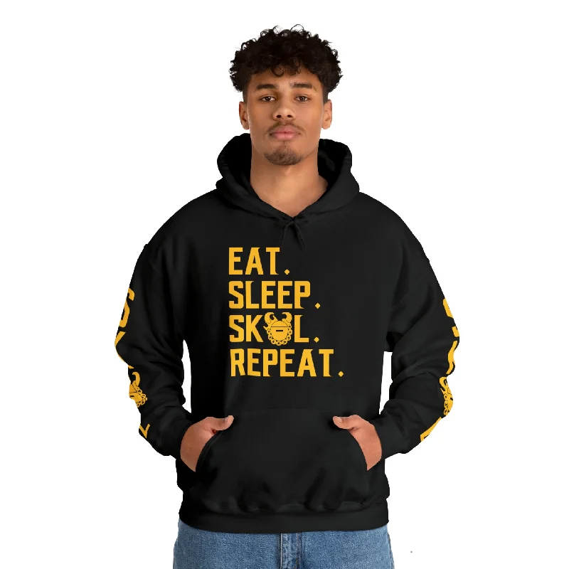 Unisex Heavy Blend™ Hooded Sweatshirt - Eat. Sleep. Repeat. + The Original (Sleeves) Graphic Hoodie Design Print