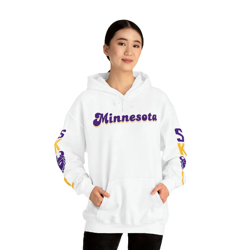 Unisex Heavy Blend™ Hooded Sweatshirt - Minnesota (Retro) + The Original (Sleeves) Hoodie with Ribbed Cuffs Snug Fit Comfort