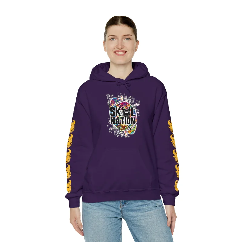 Unisex Heavy Blend™ Hooded Sweatshirt - MN Nation (Color Blast) + Game Day Helmet (Sleeves) Hoodie with Lace Feminine Delicate