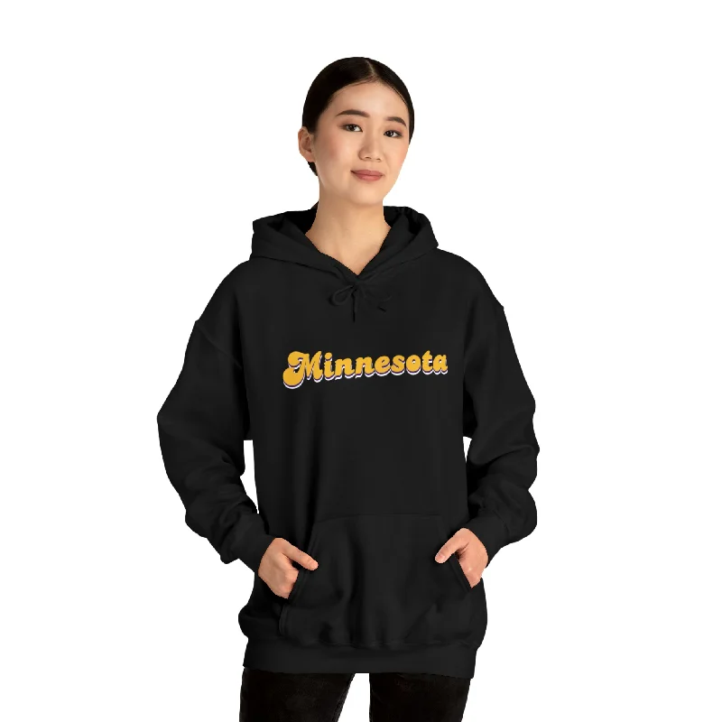 Unisex Heavy Blend™ Hoodie - Minnesota (Retro) Hoodie with Back Slit Movement Comfort