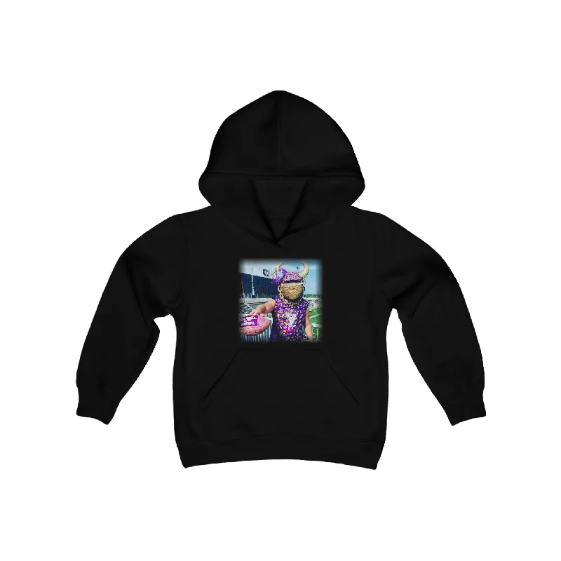 Youth Heavy Blend Hoodie - FANtastic - to da BOWL Hoodie with Raglan Sleeves Sporty Comfortable