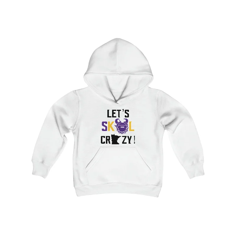 Youth Heavy Blend Hoodie - Let's go Crazy! Hoodie with High Neck Warm Protective