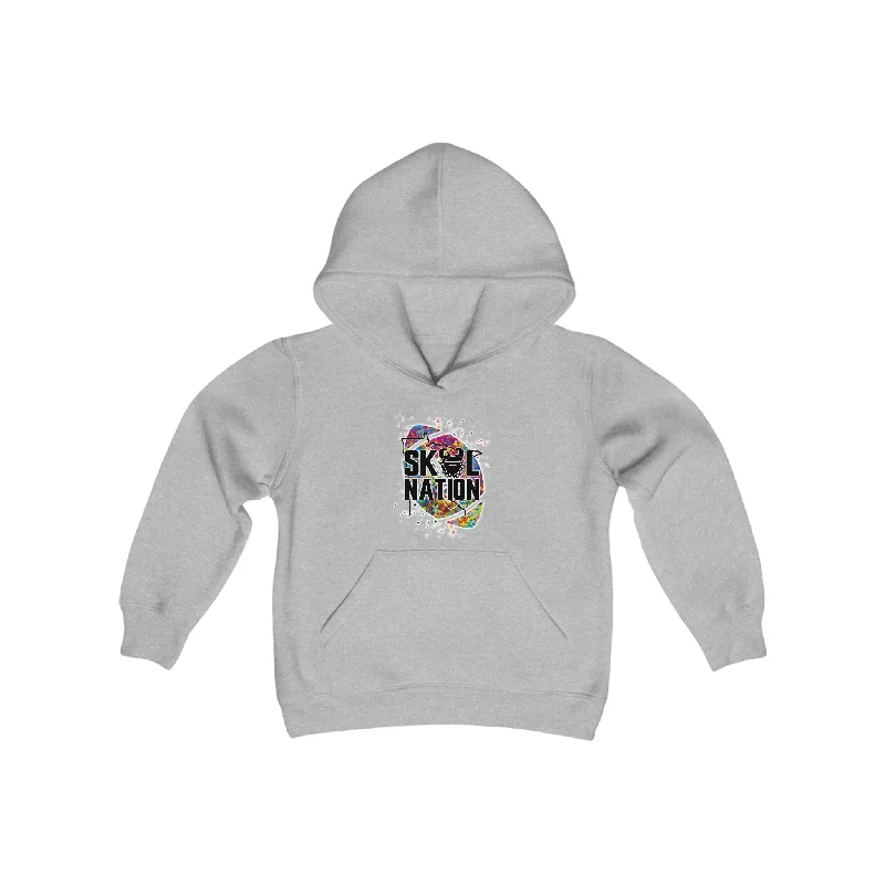 Youth Heavy Blend Hoodie - MN Nation (Color Blast) Hoodie with Slim Fit Tailored Modern