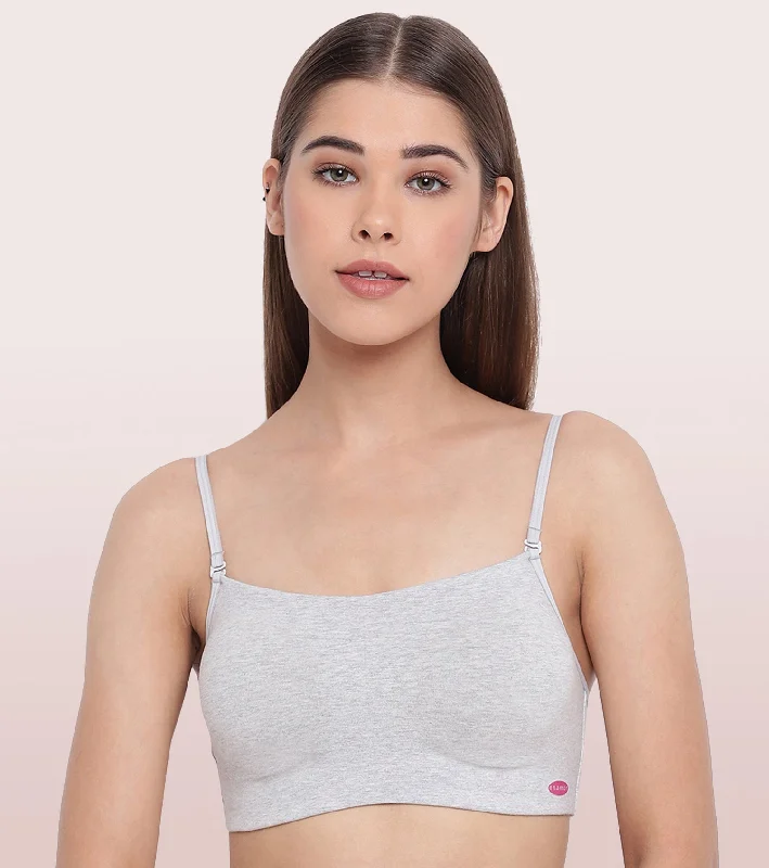 Full Coverage Non-Padded Wirefree Comfort Cami Detachable Bra Lightweight Cotton Bra