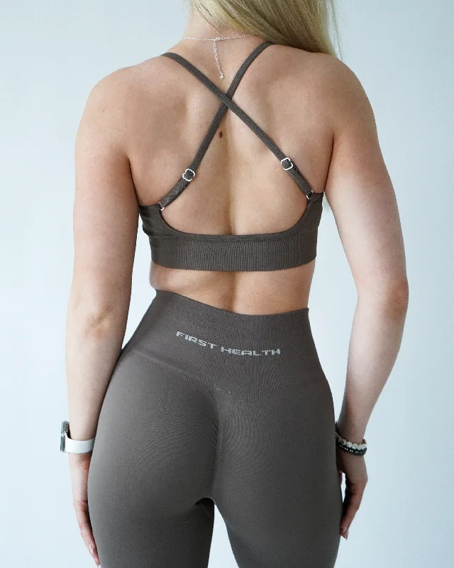 Enhance Adjustable Sports Bra - Cappuccino Trendy Sports Bra