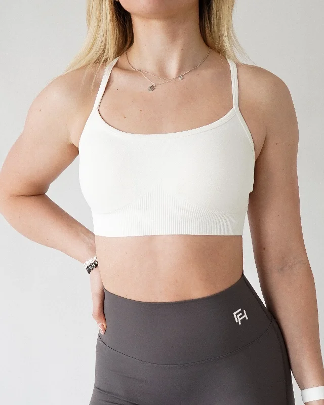 Enhance Vital Sports Bra - White Adjustable Bra Straps