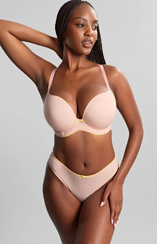 Faith Moulded Plunge Bra In Blush Pink - Cleo by Panache Adjustable Bra Straps