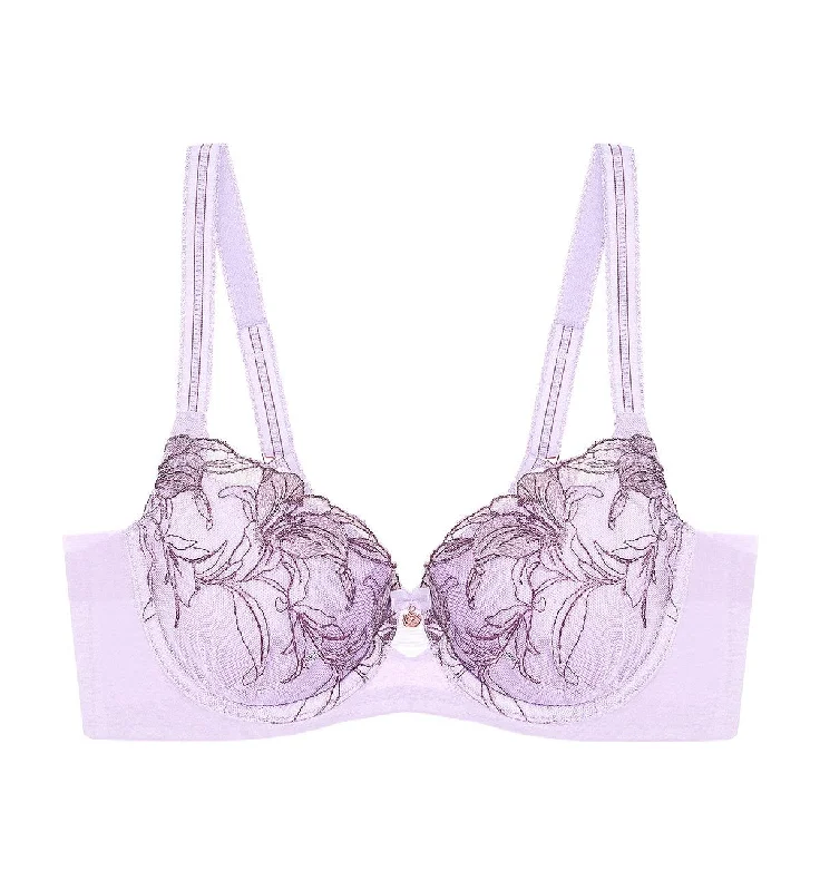 FLORALE ORCHID WIRED PUSH UP BRA Chic Satin Bra