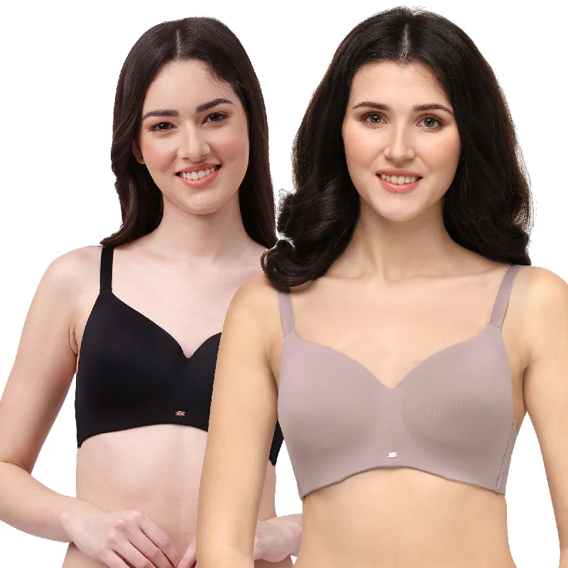 Full Coverage Padded Non Wired Ultra Soft Seamless Bra Combo CB-129 High Support Bra