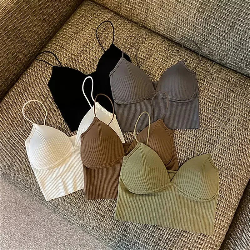 Ladies Camisole Slim Fit Sexy Stretch Push Up Bra Cozy Sleep Bra