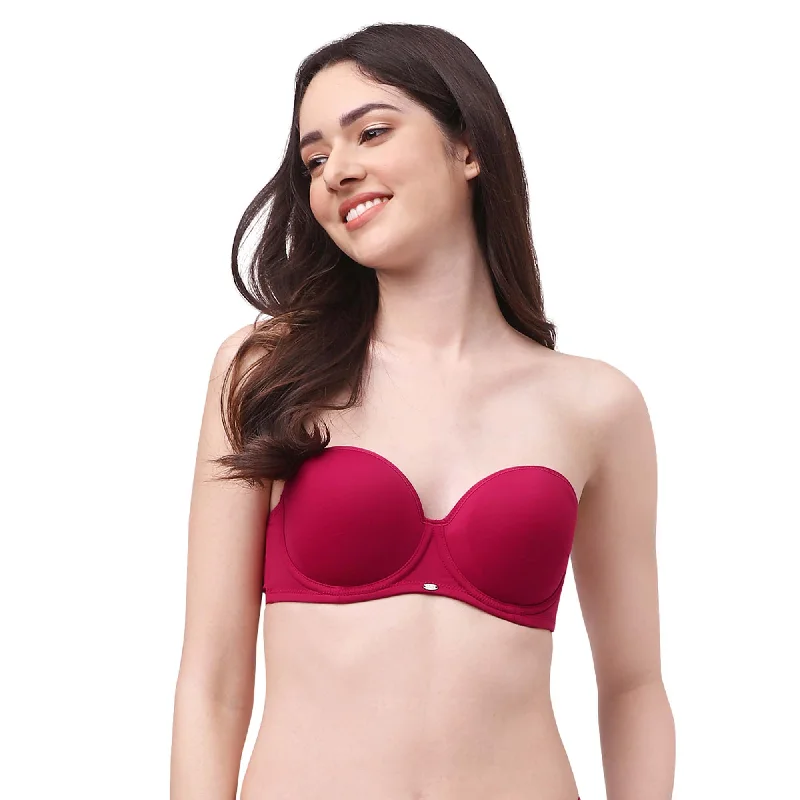 Medium Coverage Padded Wired Multiway Strapless Bra with Detachable Straps-FB-508A Floral Lace Bra