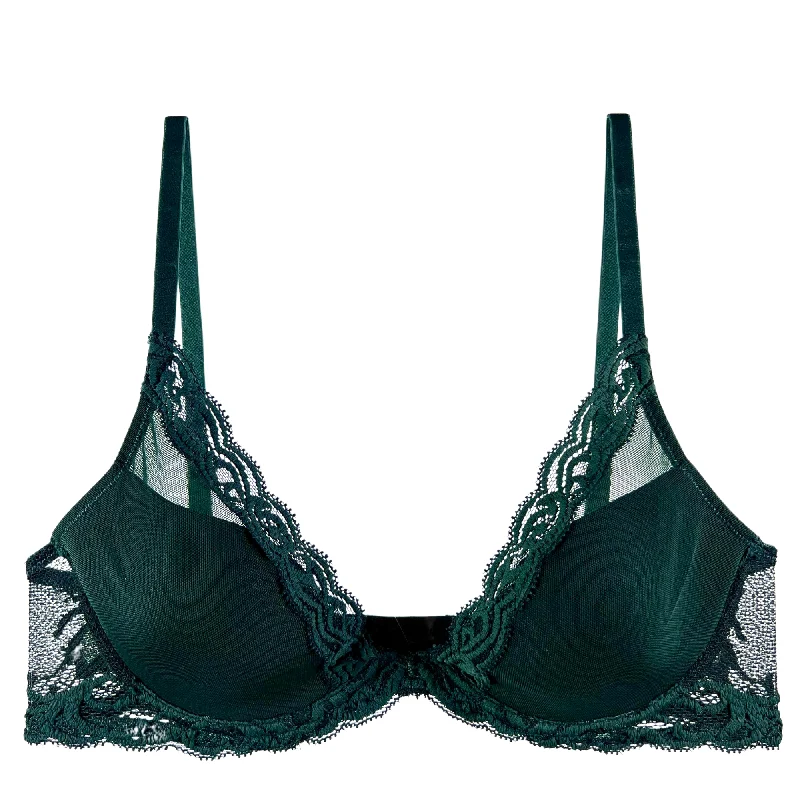 Natori Feathers Contour Plunge Bra Stylish Lace Bralette