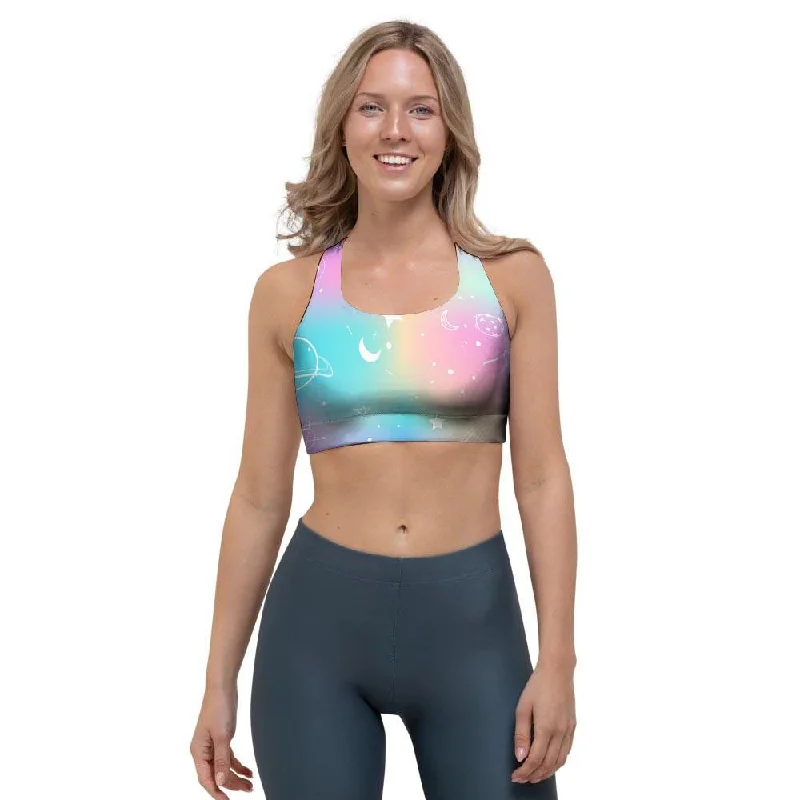 Print Holographic Sports Bra Smooth Fit Bra