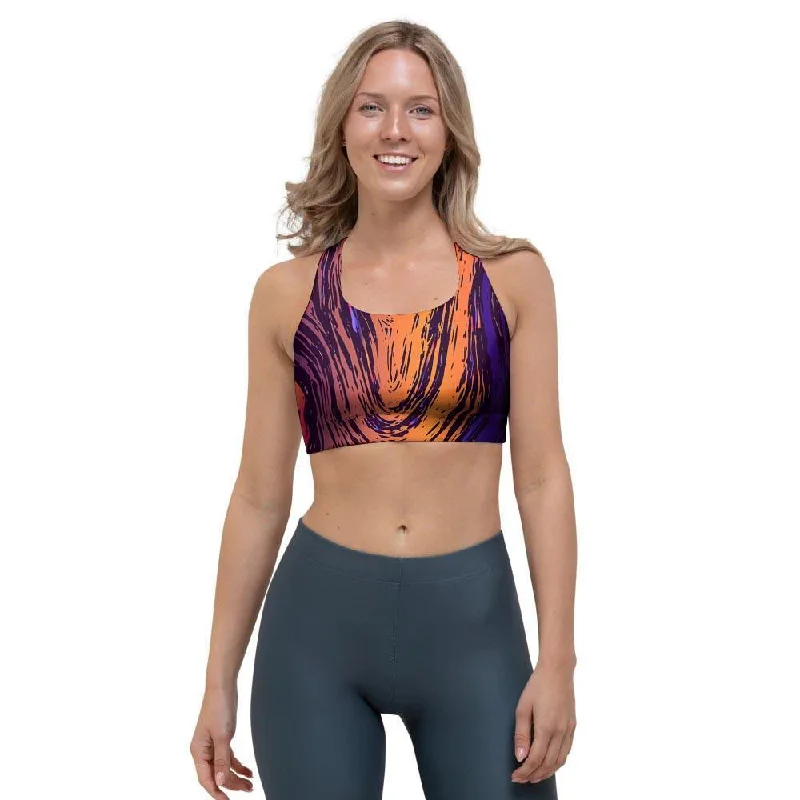 Psychedelic Abstract Sports Bra Light Padded Bra