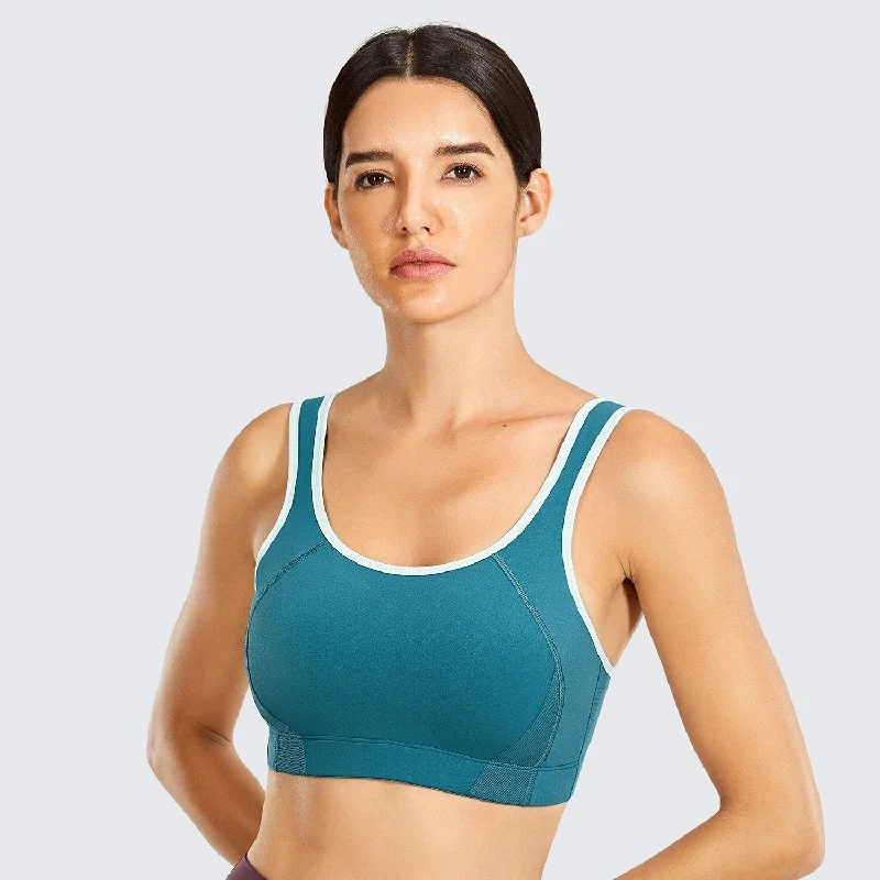 Rivka High Impact Wireless Sports Bra|B - F Cup| Blue - New Moon Push-Up Bra Set