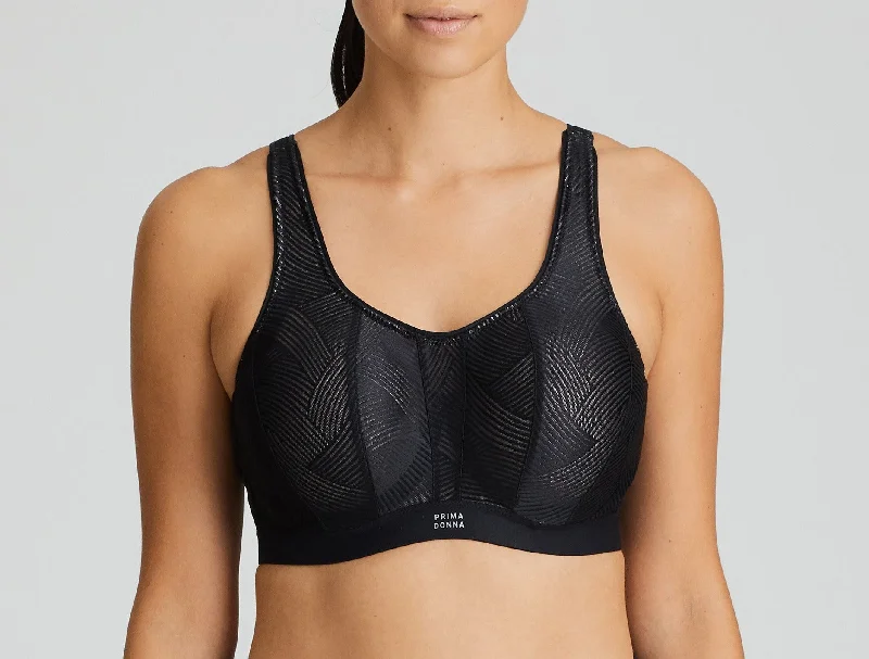 The Game Padded Sport Bra In Black - Prima Donna Sporty Compression Bra