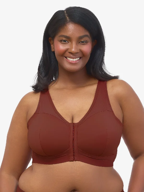 The Harper - Wirefree Mesh Front-Closure Bra Adjustable Back Bra