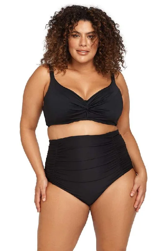 Artesands Hues High Waisted Ruched Swim Pant Bold High-Cut Bikini