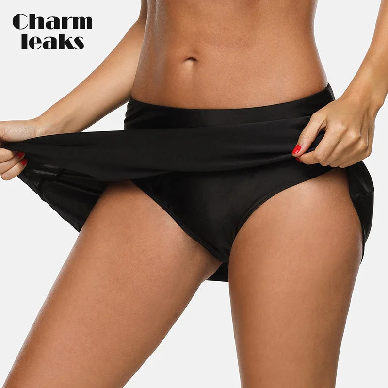 Charmleaks Women Bikini Bottom Swim Skirt Build-in Brief  Swim Trunks Solid Swimwear Briefs Swimming Bottom Tankini Bottoms Adjustable Bikini Bottoms