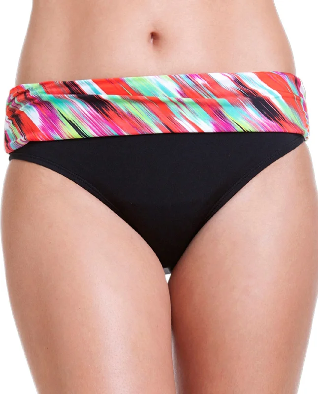 Cole of California Isabella Ikat Foldover Hipster Swim Bottom High-Waist Bikini Set