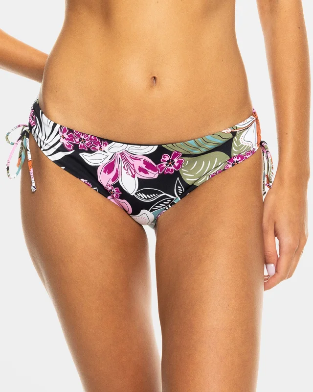 Beach Classics Hipster Ties Bikini Bottom - Anthracite Moody Tropical Swim Sporty Swimsuit Style