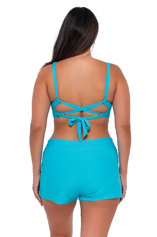 Sunsets Escape Blue Bliss Laguna Swim Short Stylish Cover-Up Set