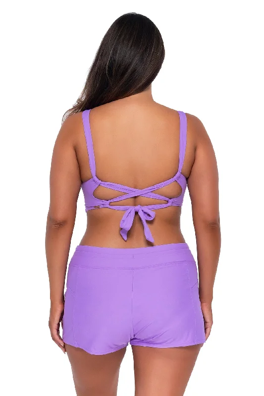 Sunsets Escape Passion Flower Laguna Swim Short Strappy Back Bikini