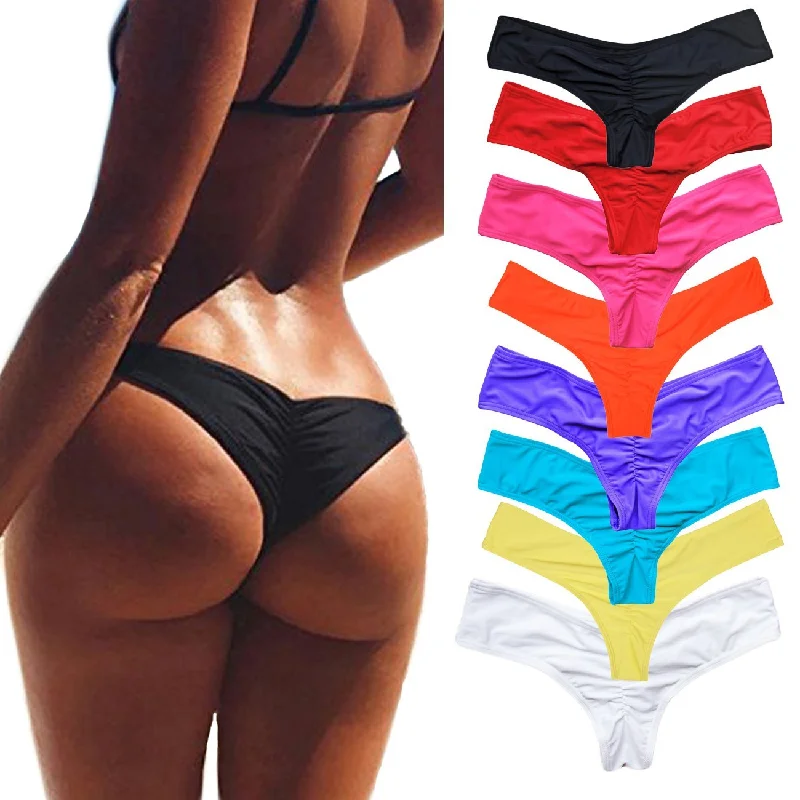 Swimwear Women Briefs Bikini Bottom Side Ties Brazilian Thong Swimsuit Classic Cut Bottoms Biquini Swim Short Ladies Swimsuit Luxury Swimsuit Style