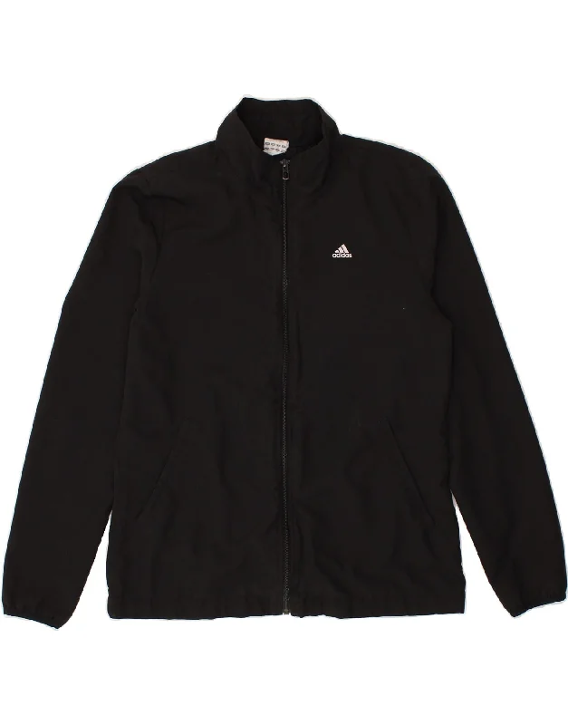 ADIDAS Womens Tracksuit Top Jacket UK 10 Small  Black Polyester Fleece Fabric Down Fabric Feather Fabric