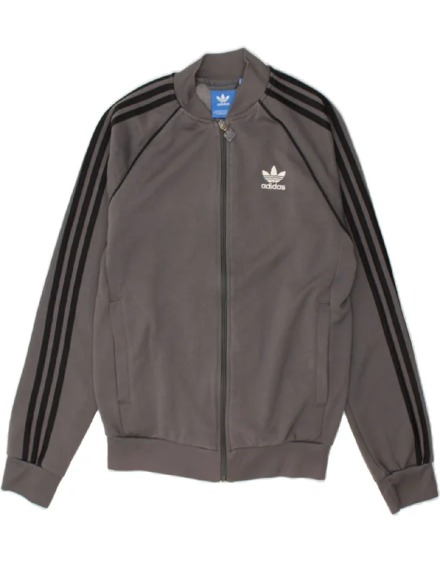 ADIDAS Womens Tracksuit Top Jacket UK 10 Small Grey Polyester Rayon Jacket Velvet Jacket Corduroy Jacket