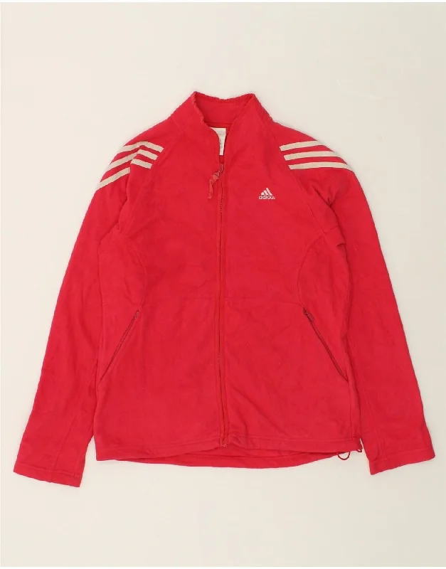 ADIDAS Womens Tracksuit Top Jacket UK 14 Medium Red Polyester Satin Jacket Silk Jacket Chiffon Jacket