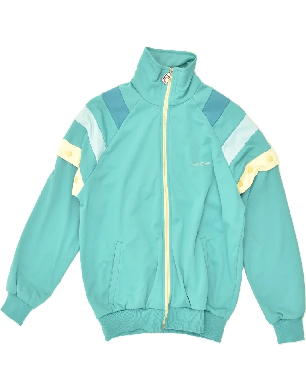 CAMPAGNOLO Womens Tracksuit Top Jacket IT 44 Medium Turquoise Polyamide Corduroy Jacket Velvet Jacket Brocade Jacket