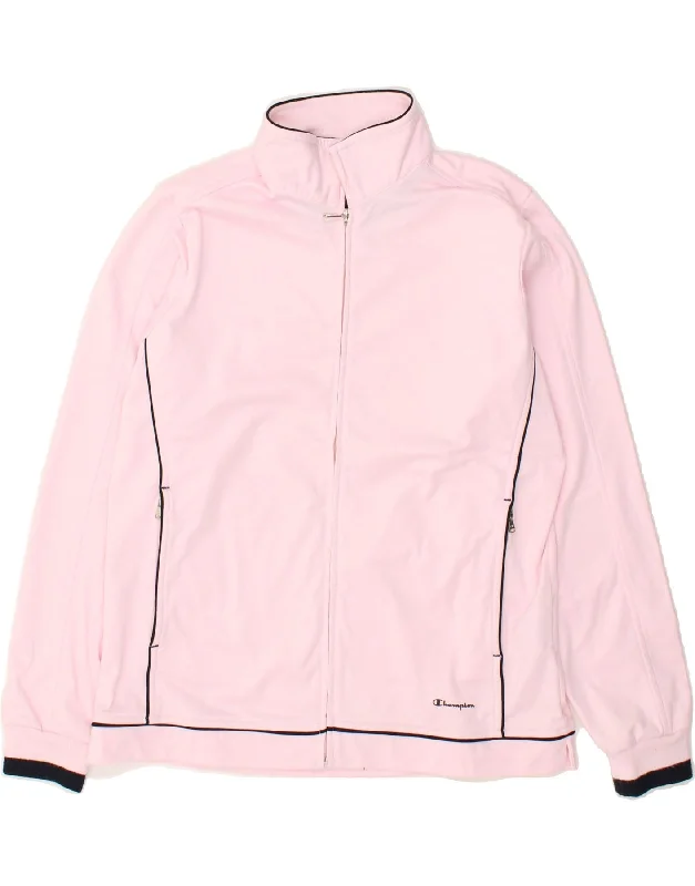 CHAMPION Womens Easy Fit Tracksuit Top Jacket UK 16 Large Pink Quilted Jacket Puffer Jacket Insulated Jacket